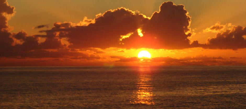 sunset over mauritius