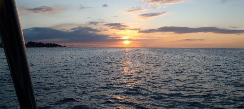 sunset over mauritius